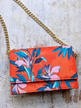 Nine West Orange Floral Crossbody Bag